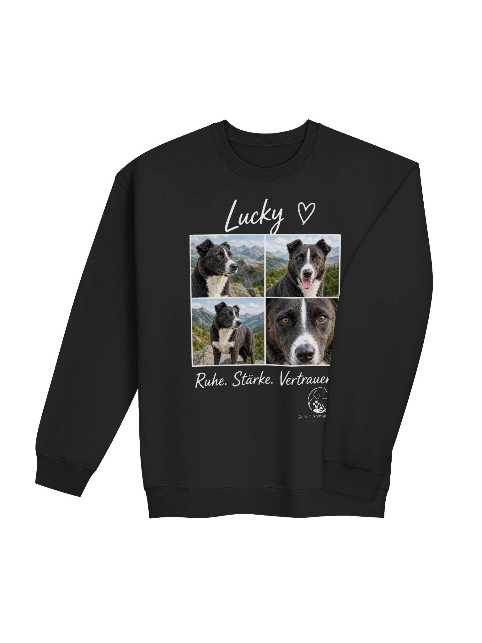 Lucky – Ruhe. Stärke. Vertrauen. | Vier-Bilder-Crewneck product image (11)