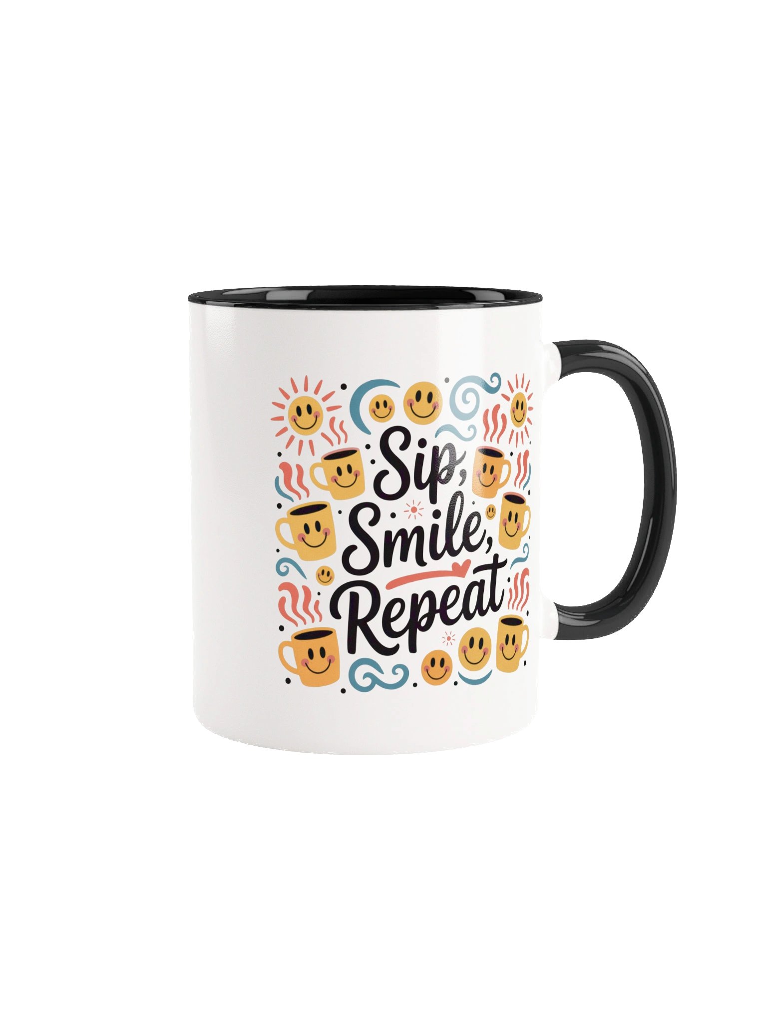 Sip Smile Repeat Coffee Mug - with Color Inside product image (1)