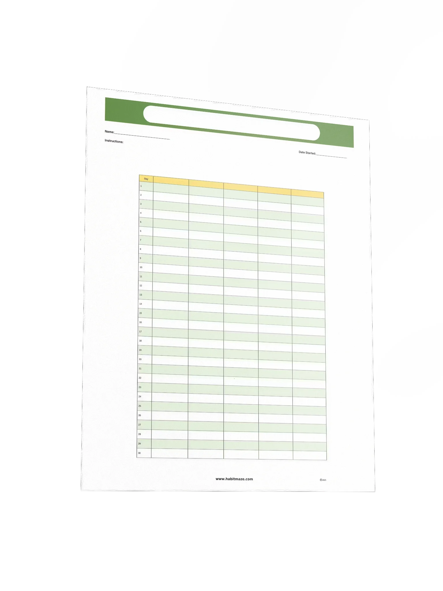 30 Day Blank Planner Chart (5 columns) product image (4)