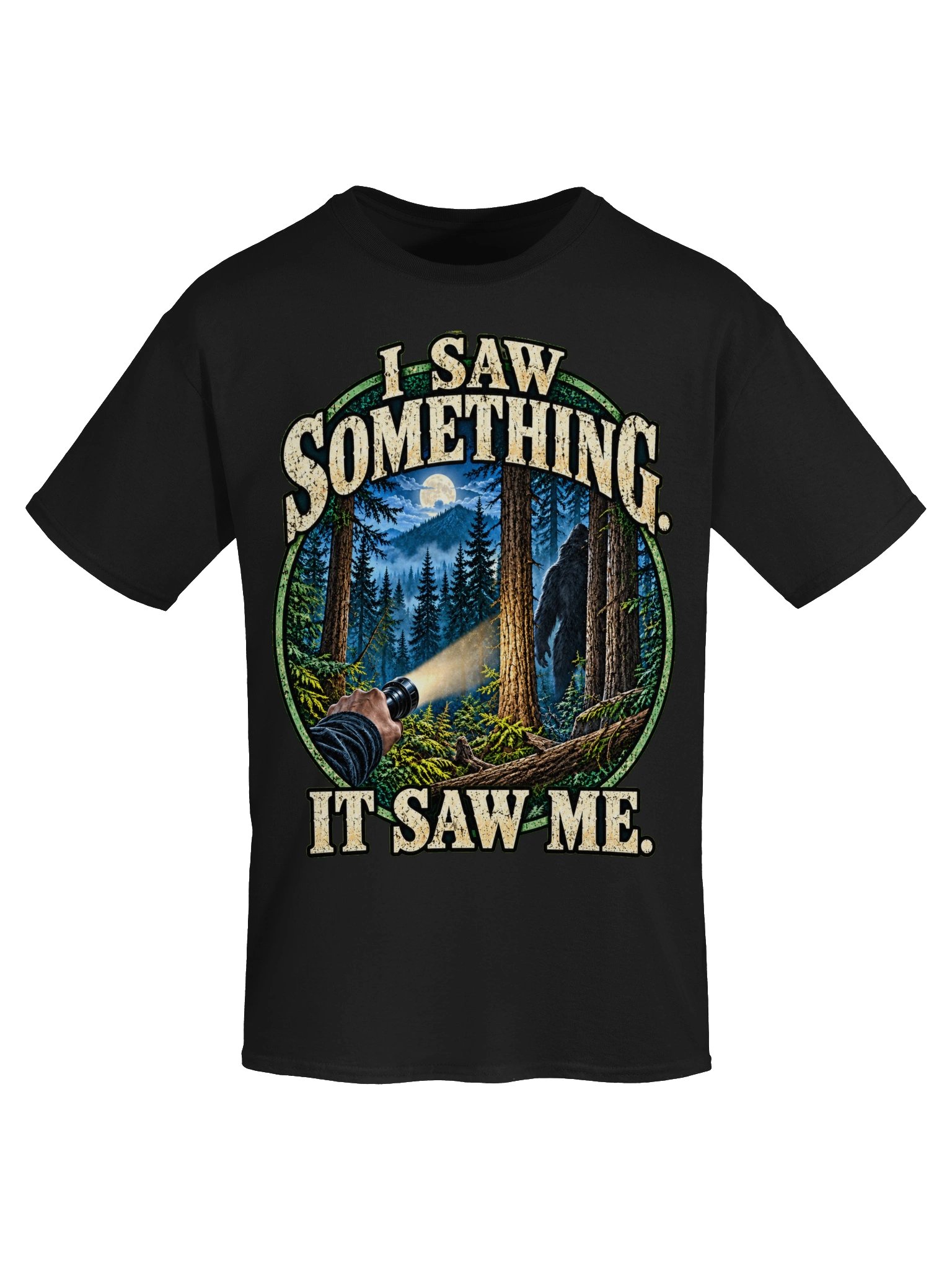 I Saw Something Bigfoot T-Shirt – Sasquatch Cryptid Forest Tee product image (3)