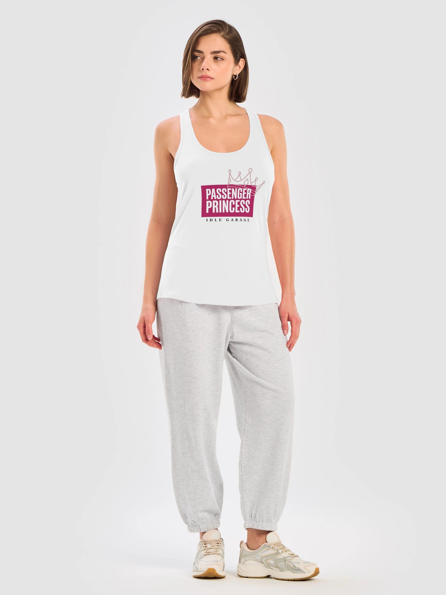 Idle Garage Passenger Princess Women's Racerback Tank Top product image (3)