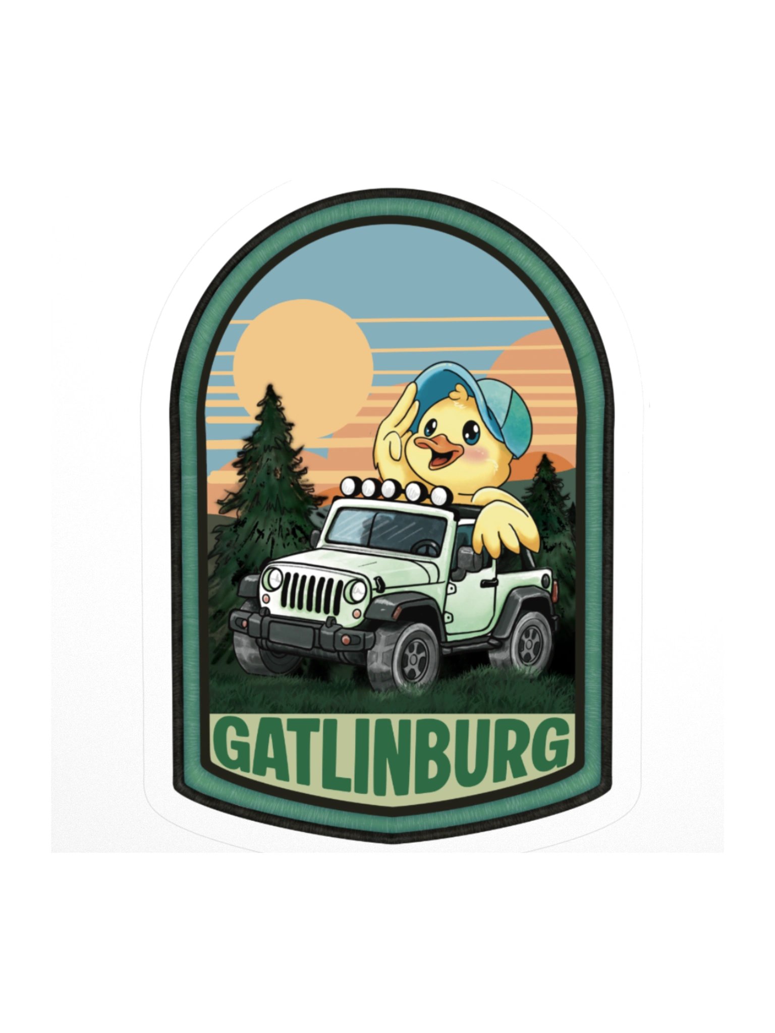 Gatlinburg Jeep Invasion Duck — Event Edition Sticker KissCut product image (2)