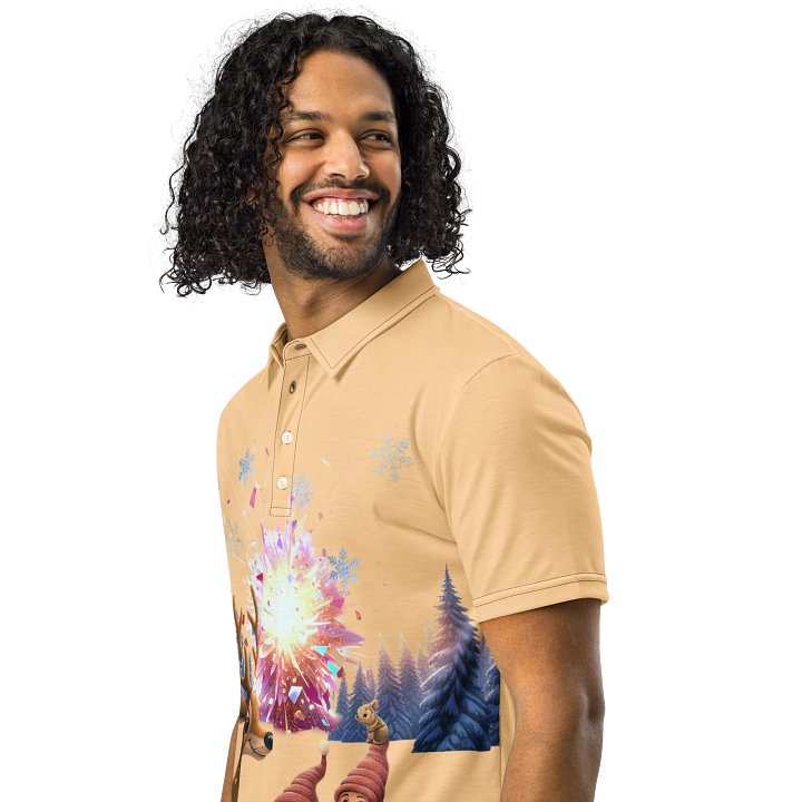 Winter Wonderland Reindeer Men's Polo Shirt product image (2)