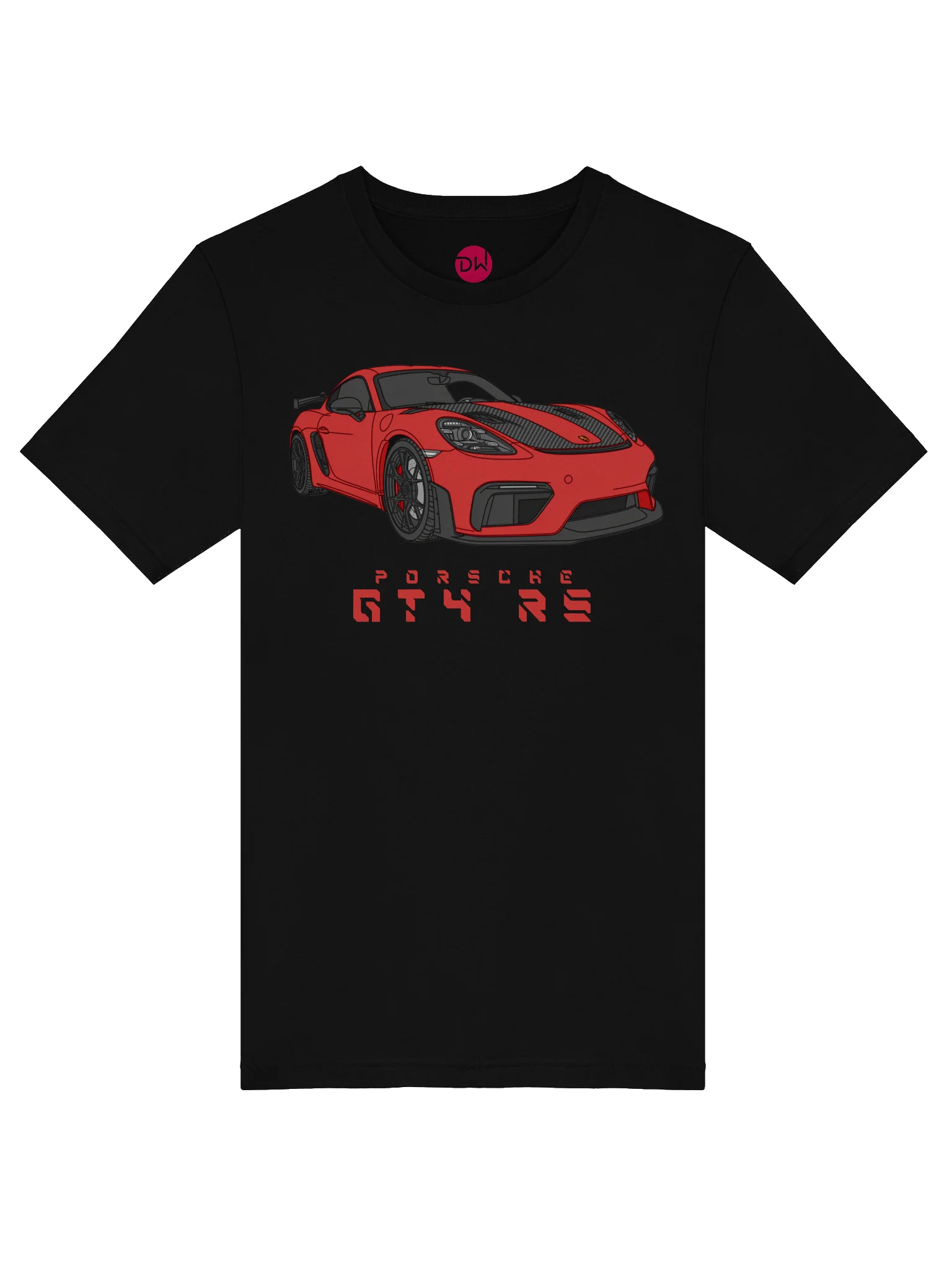 Red Porsche GT4 RS Shirt (Retro, Sketch, Silhouette) product image (38)