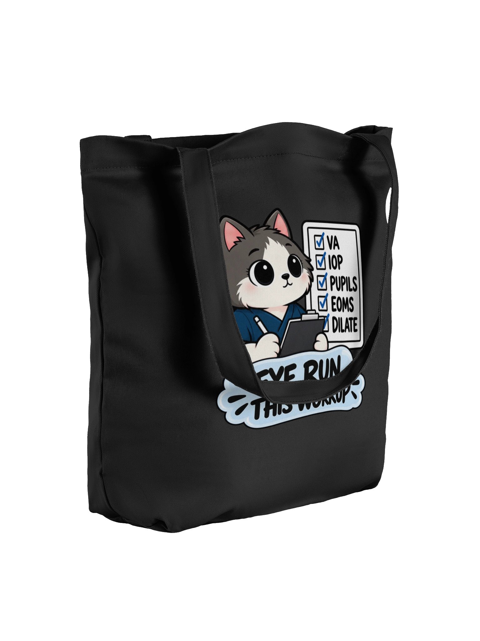 Sleepy Optometrist Eye Run This Workup Black Tote product image (7)