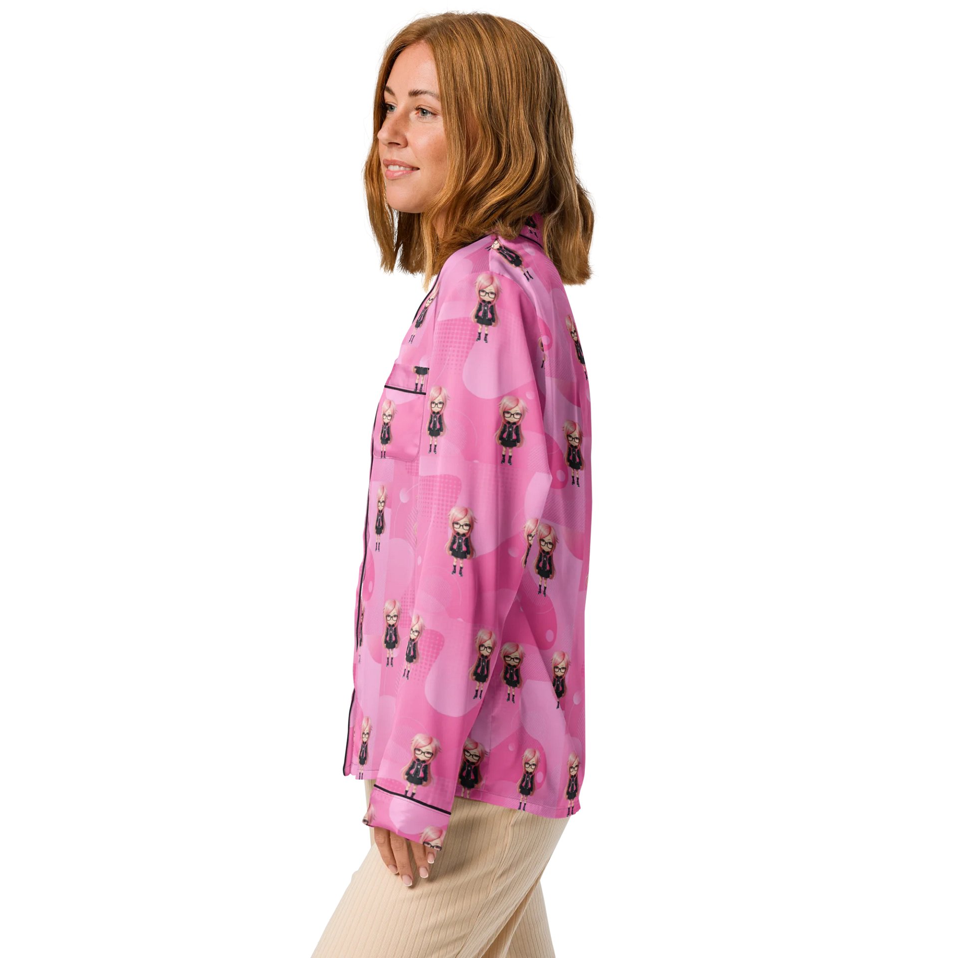(PINK CHIBI) K Women's Long Sleeve Pajama Top product image (4)