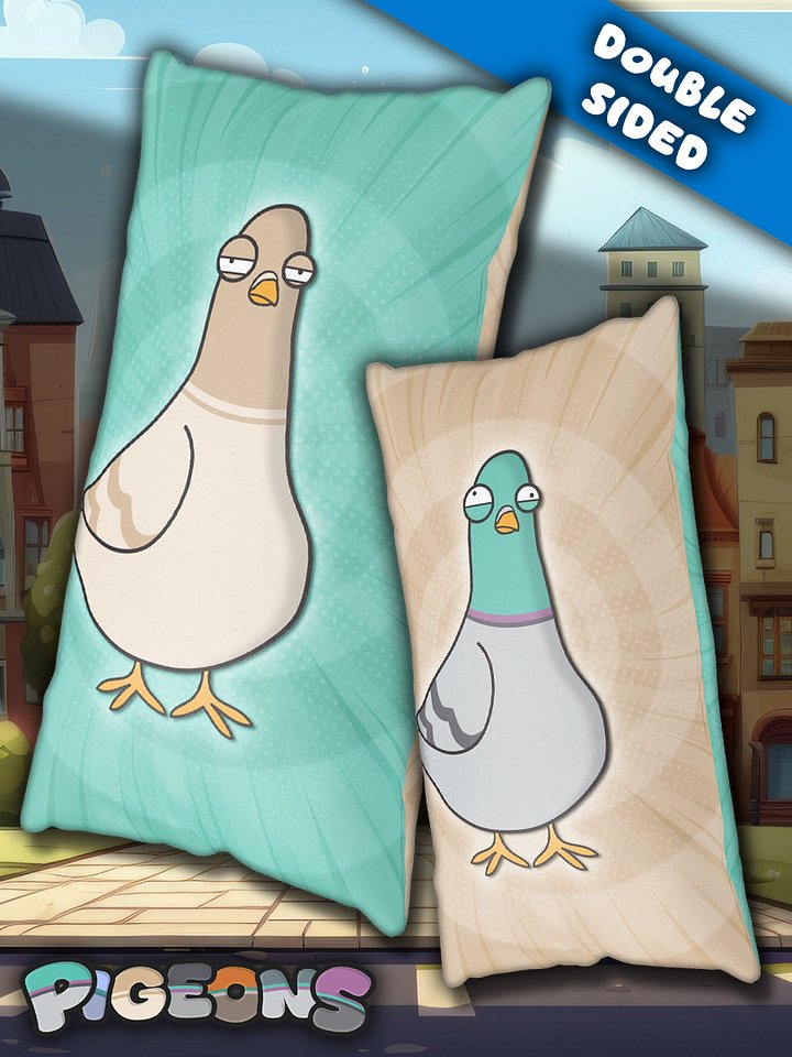 Pigeon Cushion (Teal/Cream) product image (1)