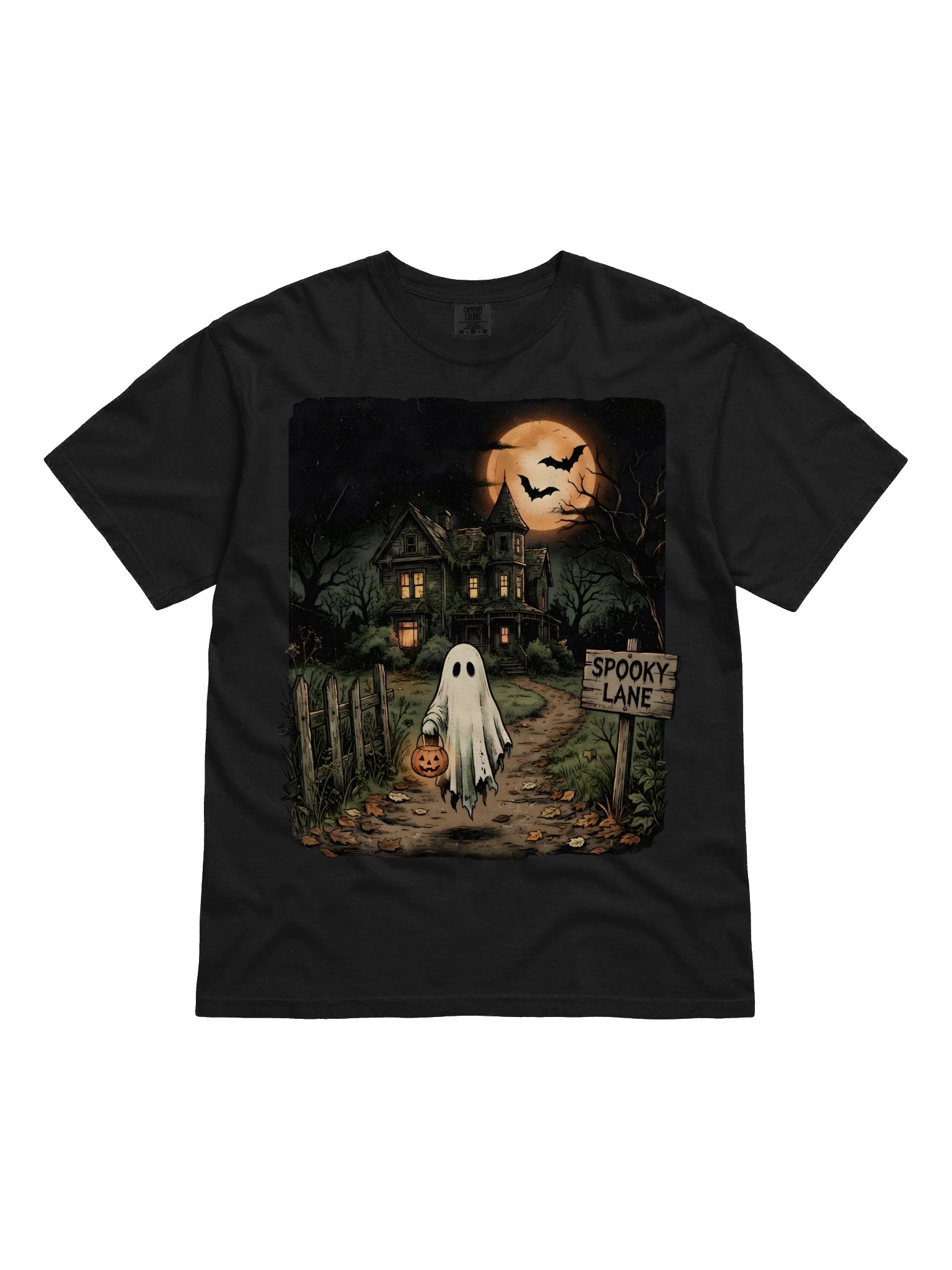 Spooky Lane – Haunted House Halloween T-Shirt product image (5)