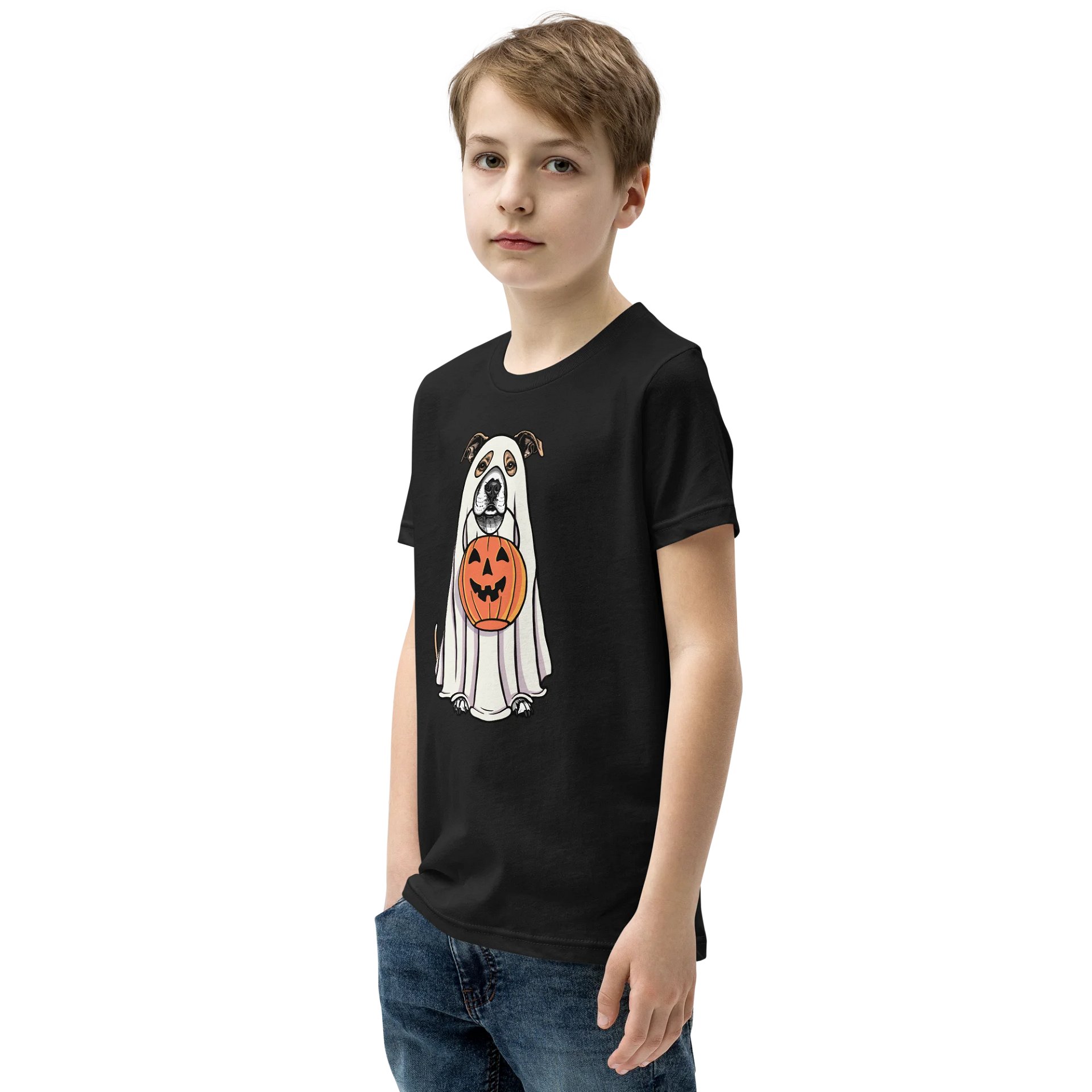 Halloween American Staffordshire Terrier(Fawn & White) Youth T-Shirt product image (4)