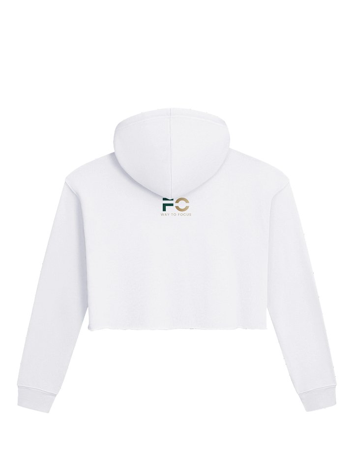 FOCUS Crop Top Hoodie — White product image (2)