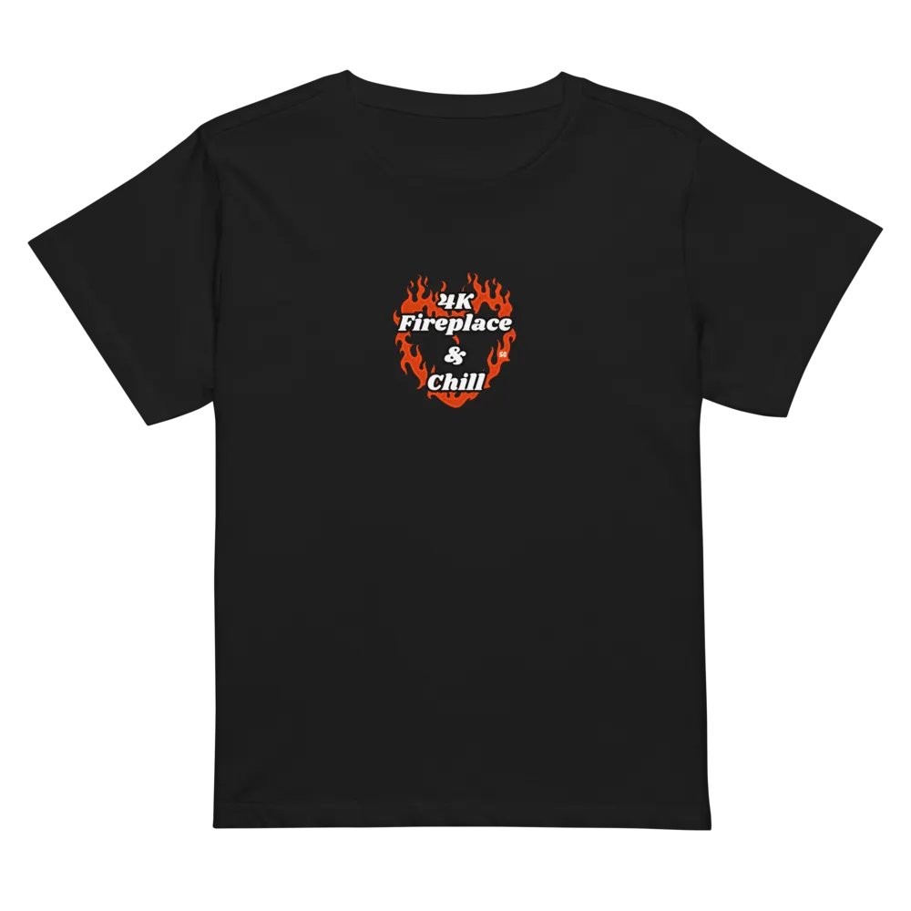 Flaming Heart - 4K Fireplace & Chill | High Waisted Tee product image (1)