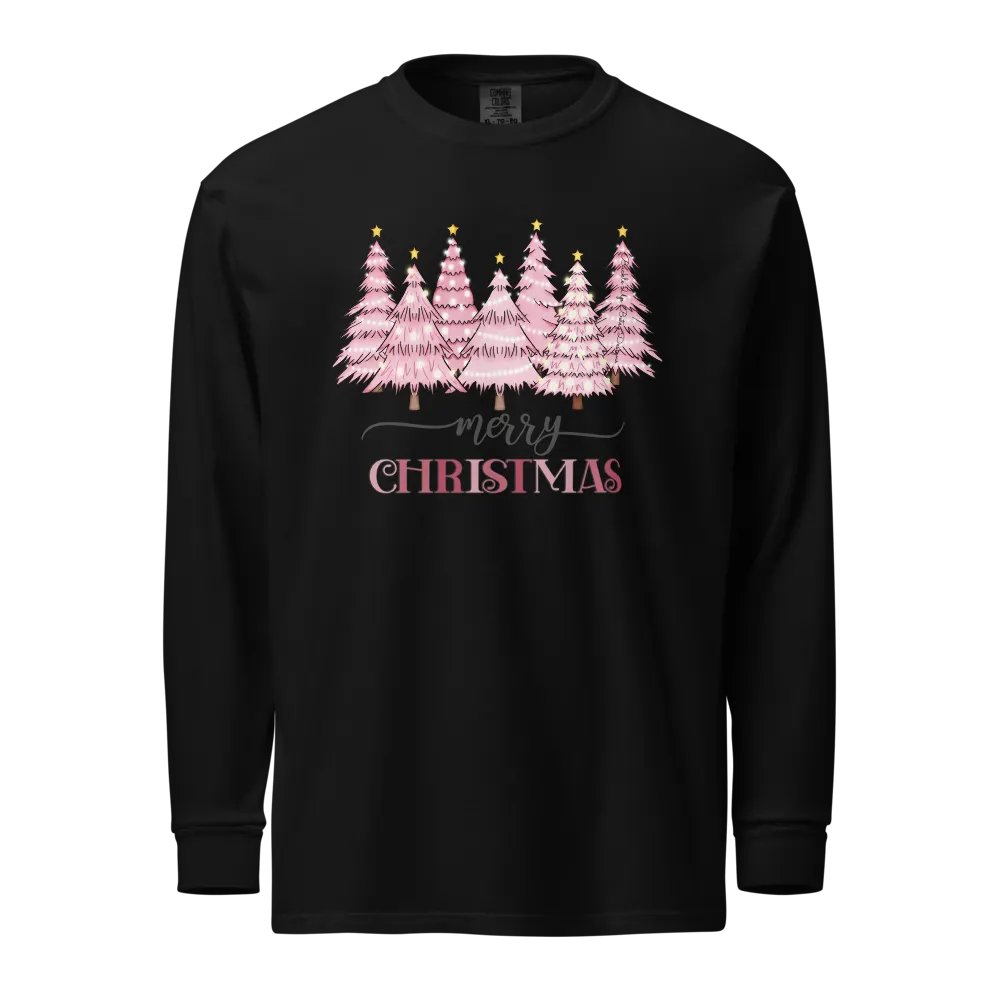 Holiday - Twinkle Pinkmas! Merry Christmas with Pastel Trees- Long-sleeve Comfort Colors product image (2)