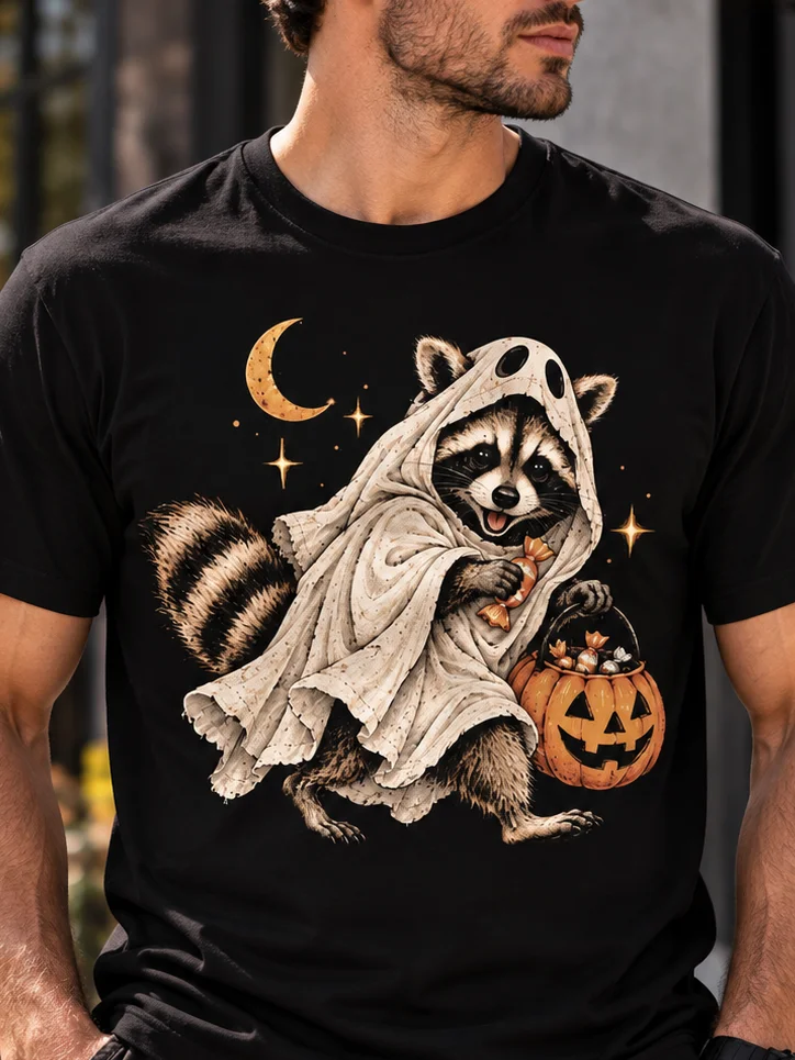 Ghost Raccoon Halloween T-Shirt product image (3)