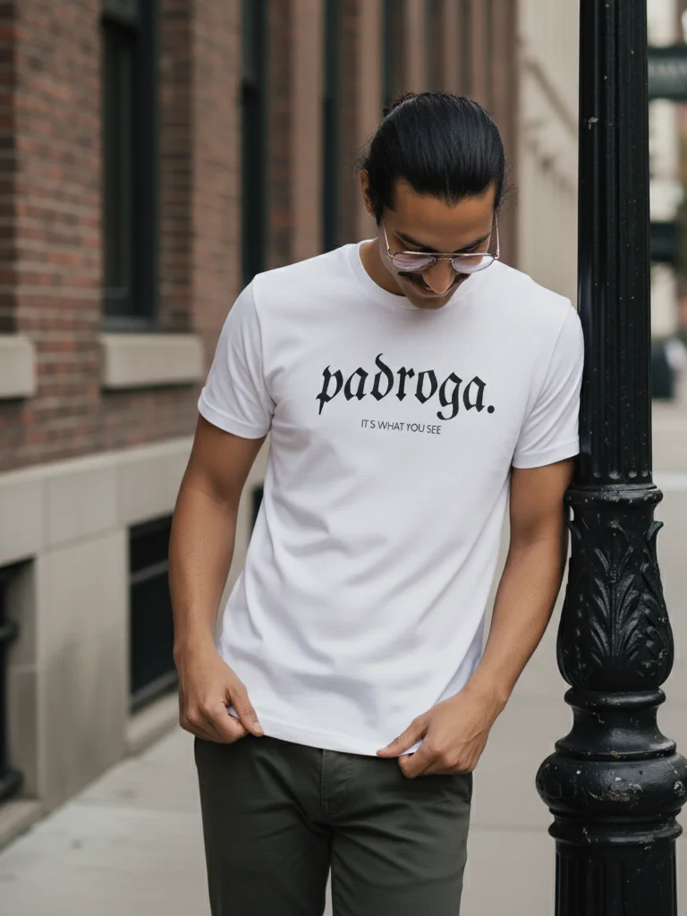 padroga. essentials black tshirt arc logo product image (8)
