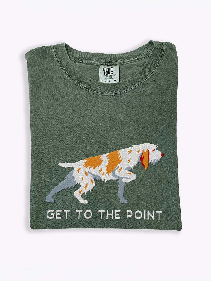 Get to the Point T-Shirt(Embroidered) of a Spinone Italiano(Brown & White) product image (1)