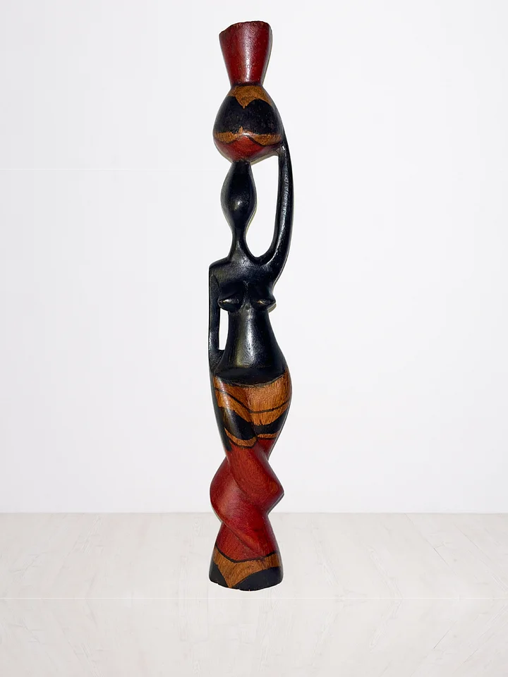 Handcarved Wooden African Woman Sculpture product image (1)