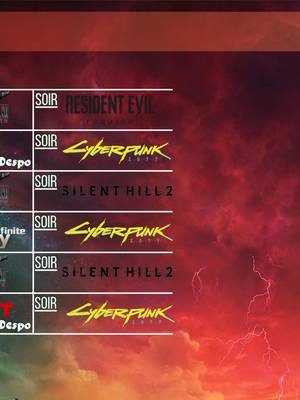 VOICI VENIR LE PLANNING DE LA SEMAINE #twitchfr #twitch #streamer #ResidentEvil #FF7rebirth #cyberpunk2077  En direct tout les jours ici : https://twitch.tv/leonk__tv