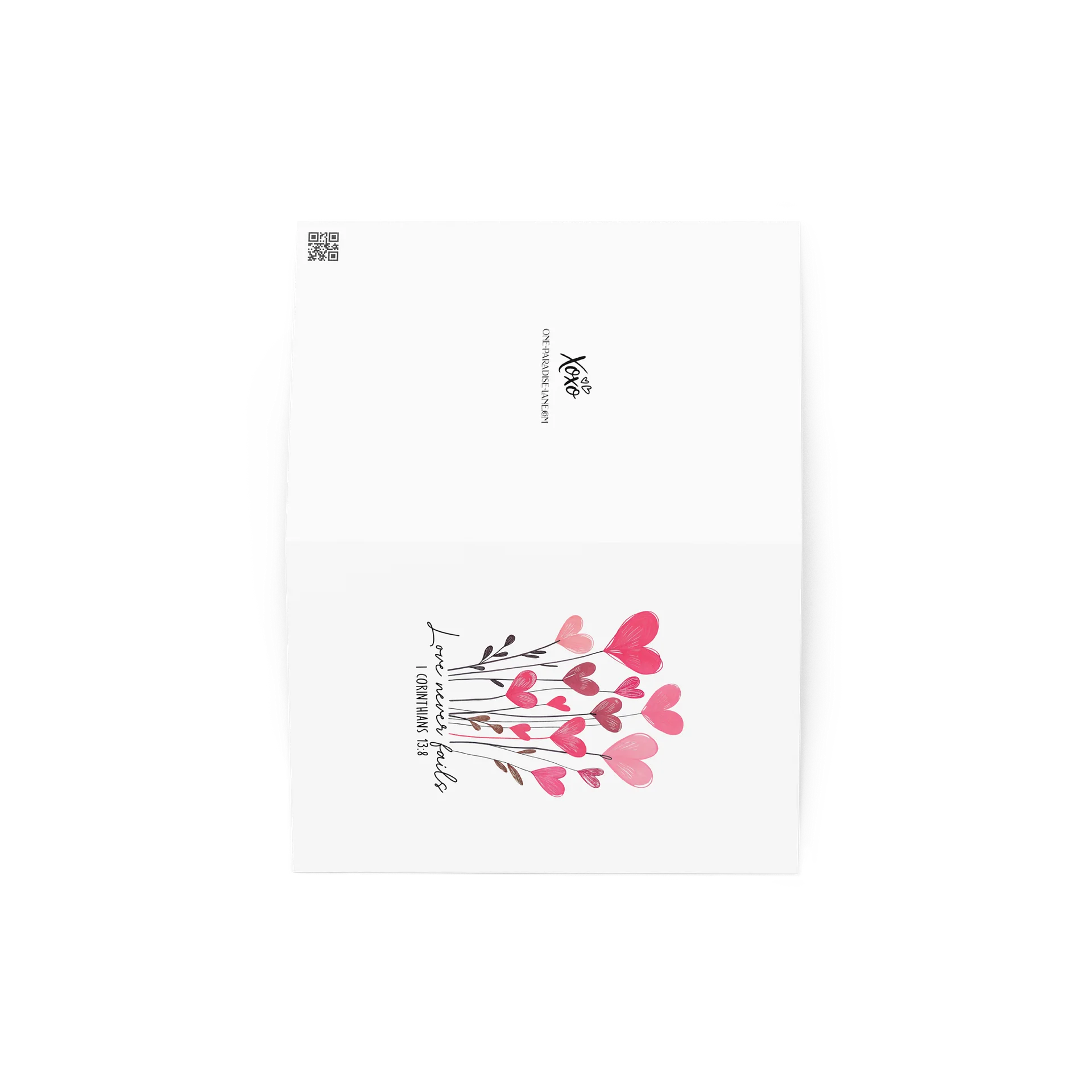 “Love Never Fails” Greeting Card — 1 Corinthians 13:8 product image (3)