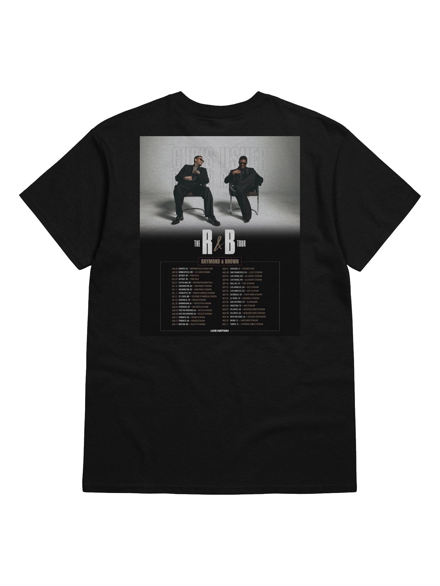 Chris Brown And Usher: The R&B Tour (Raymond & Brown 2026) T-Shirt product image (2)