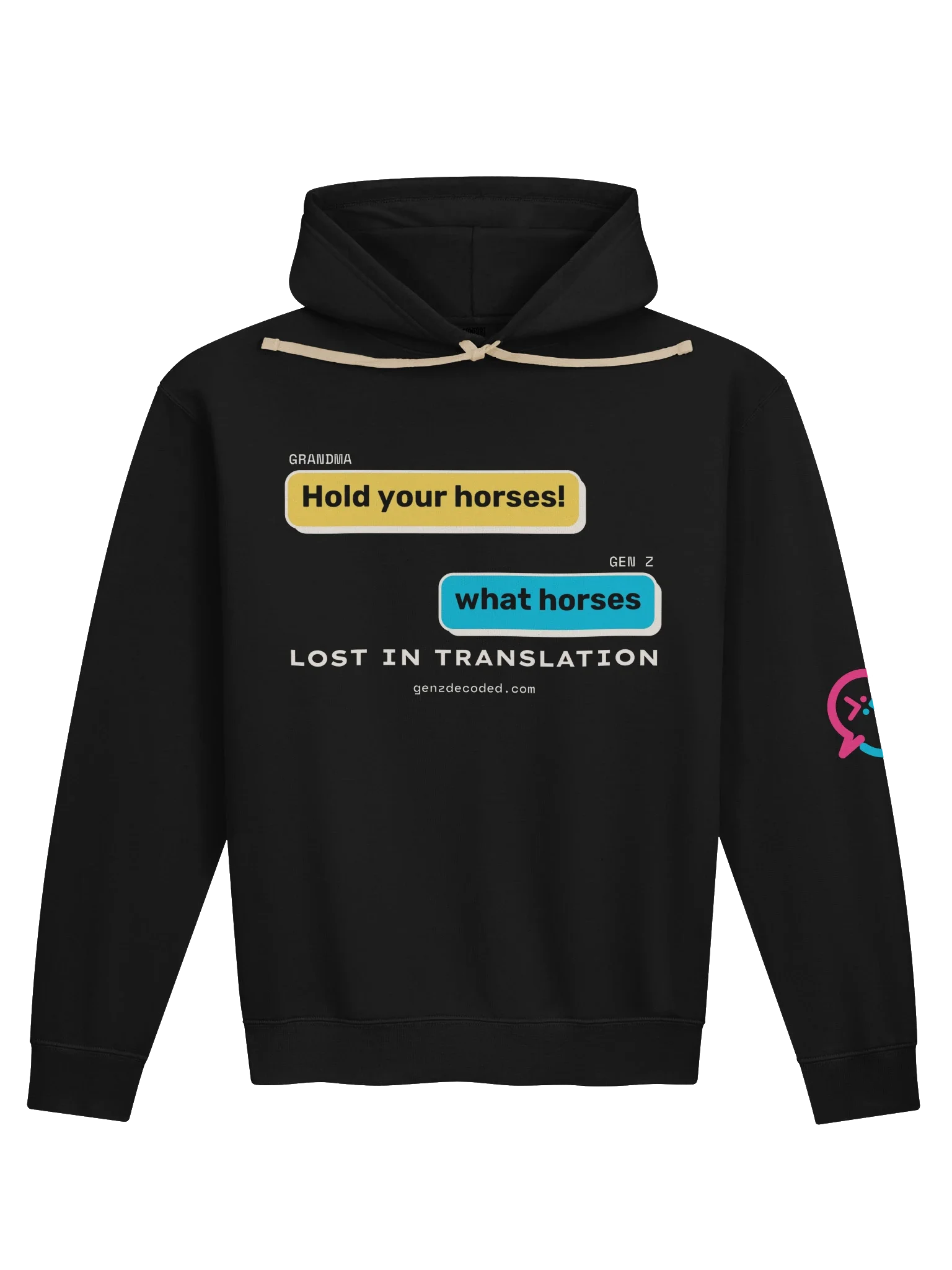 Hold Your Horses Hoodie, Black