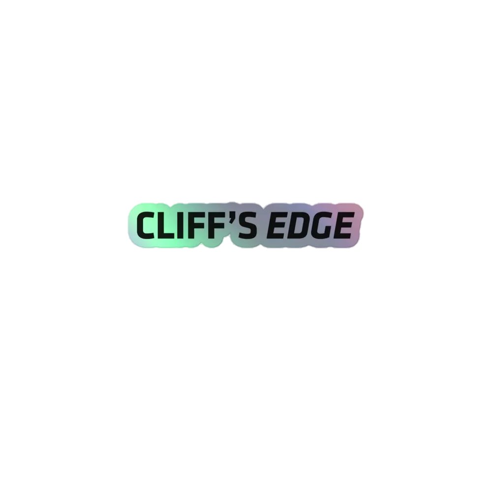 Cliff's Edge Holographic Laptop Sticker. product image (1)
