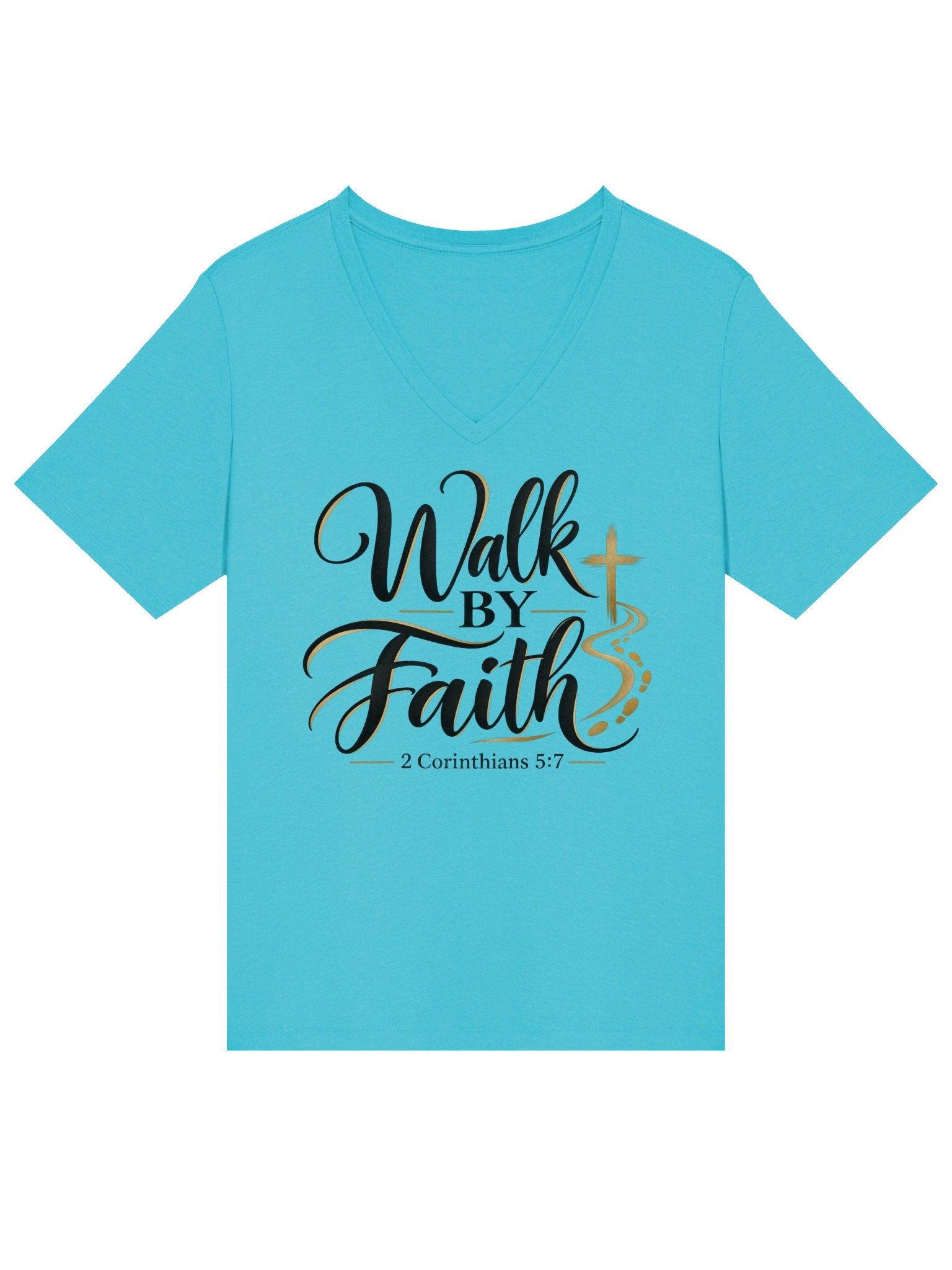 Women's Walk by Faith Christian T-Shirt - 2 Corinthians 5:7 Faith-Based Graphic Tee product image (43)