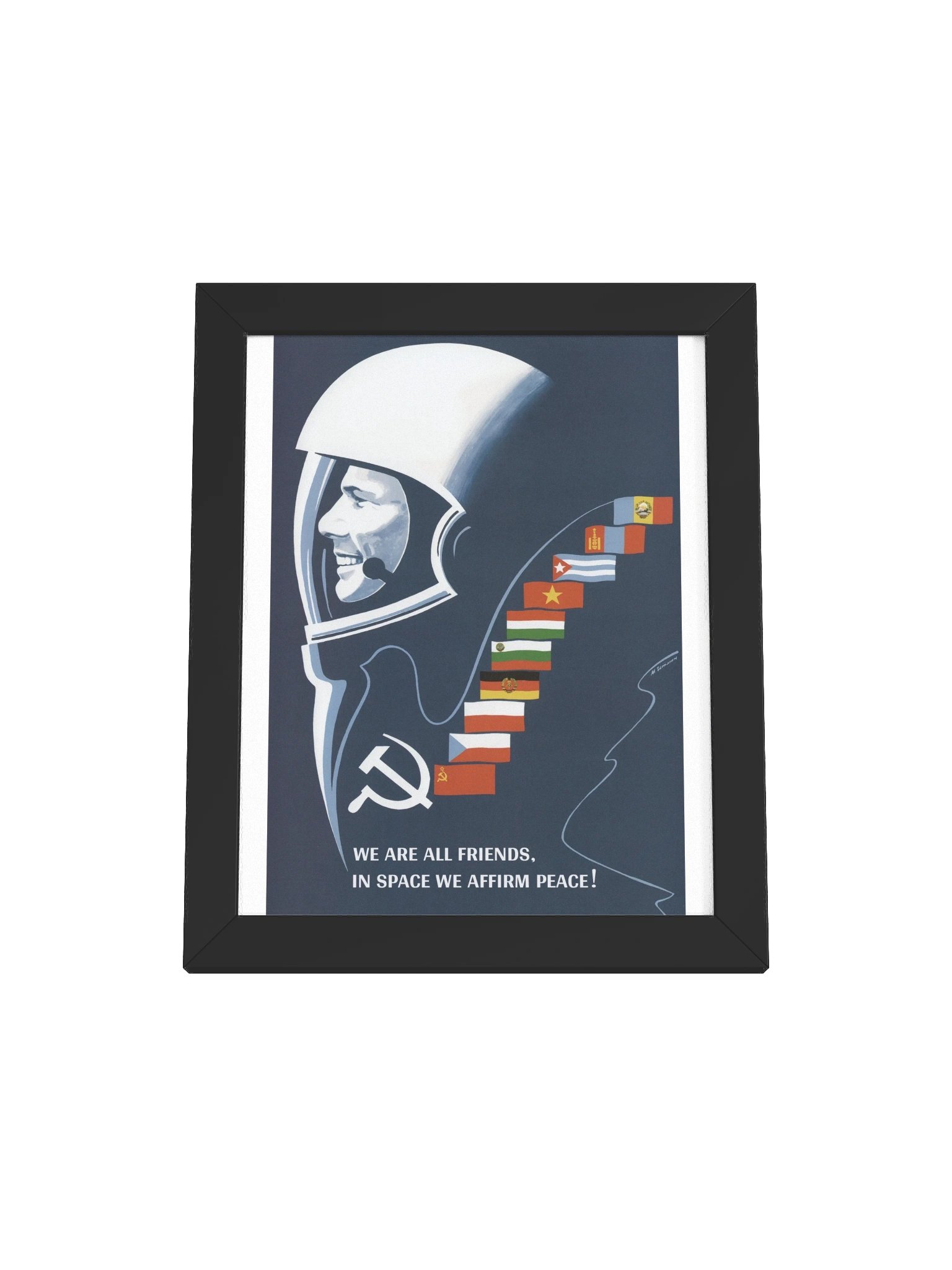 We Are All Friends, In Space We Affirm Peace Framed Poster product image (9)