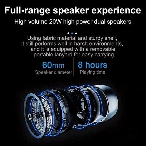 TG117 Portable Wireless Bluetooth Waterproof Speaker - USB/TF/FM Radio (Blue/Red) product image (10)