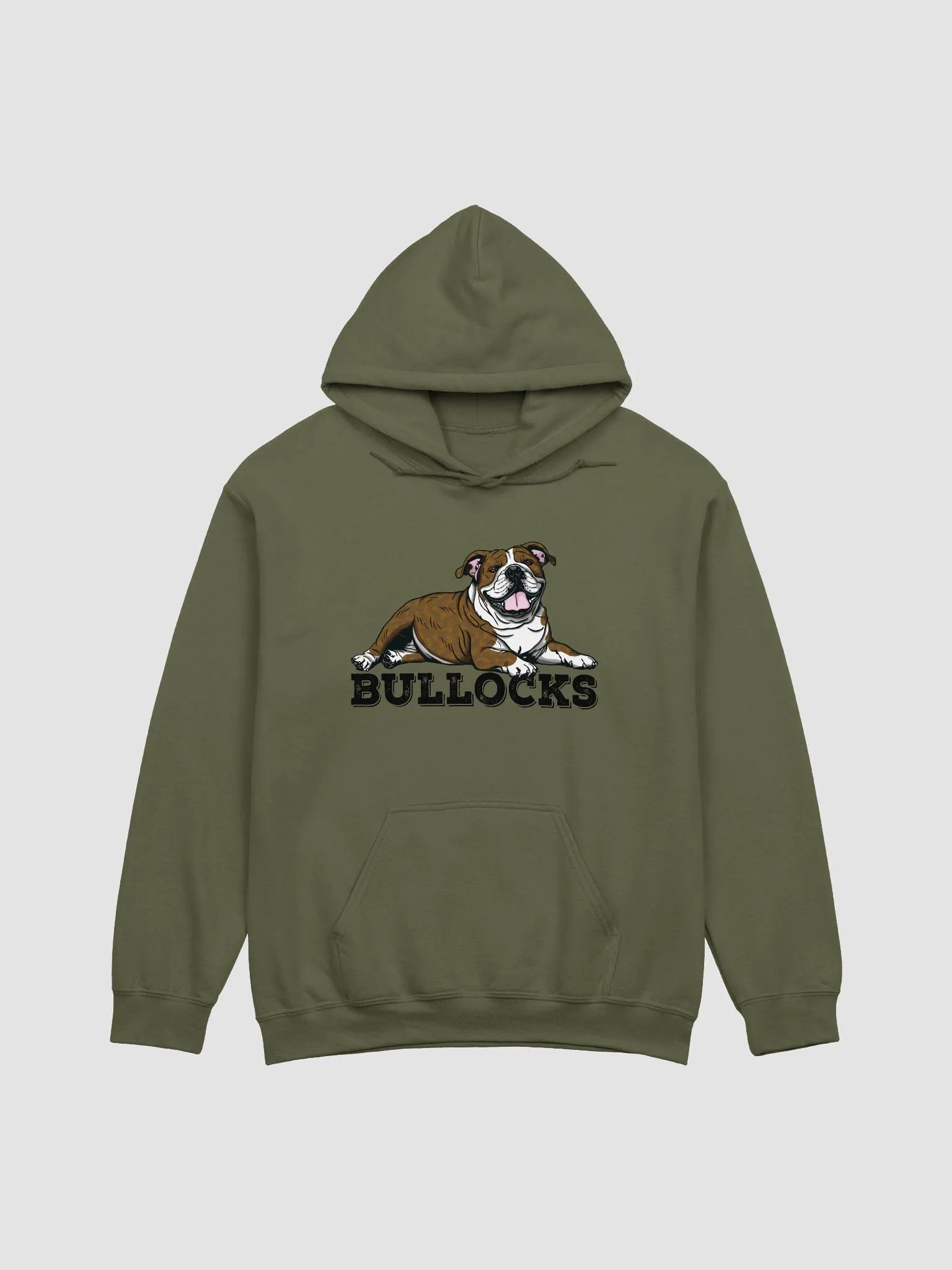 Bullocks Hooded Sweatshirt of an English Bulldog(Brindle) | Funny Hoodie for Bulldog Owners product image (1)