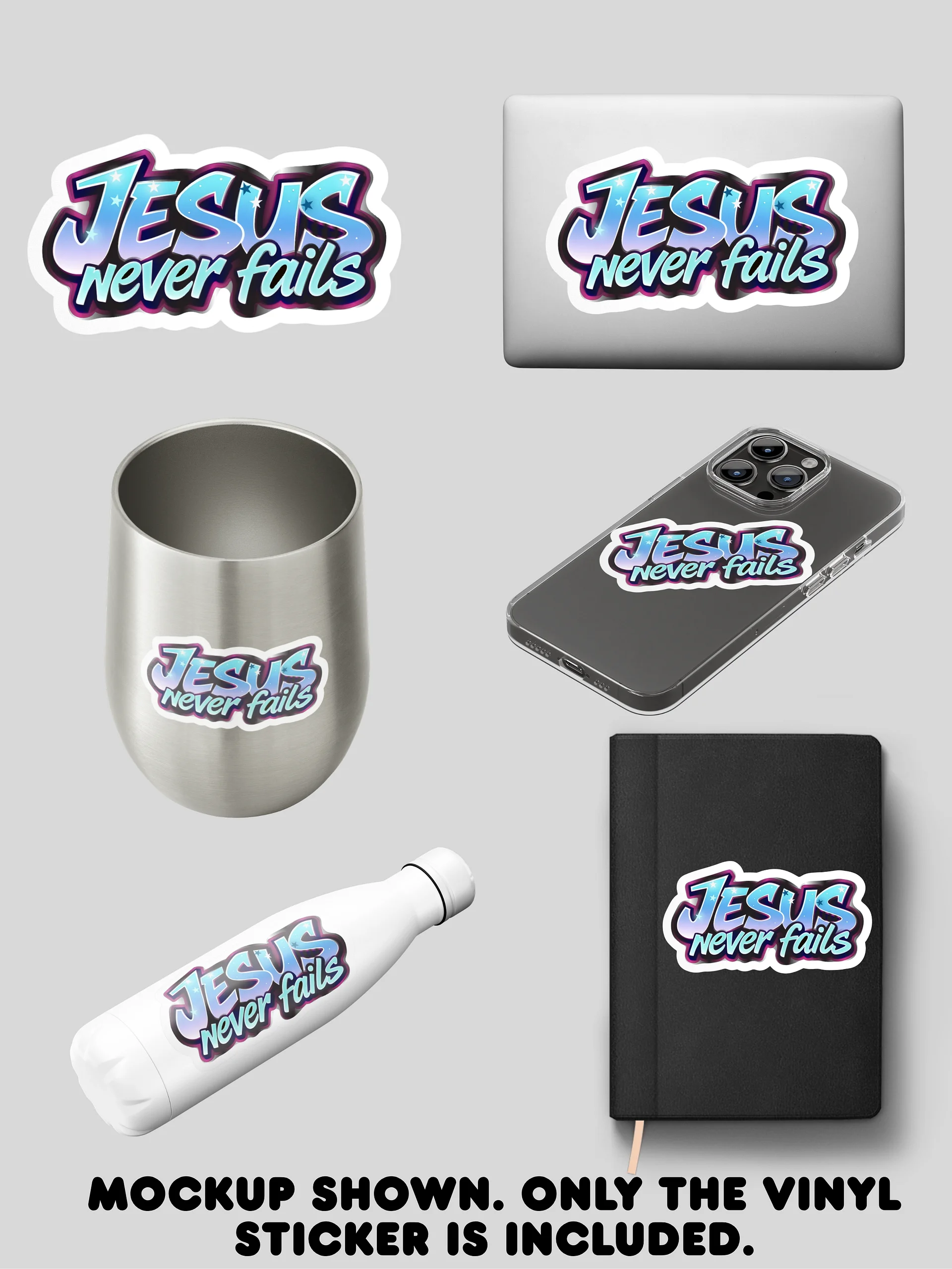 Jesus Never Fails Christian Vinyl Sticker product image (2)
