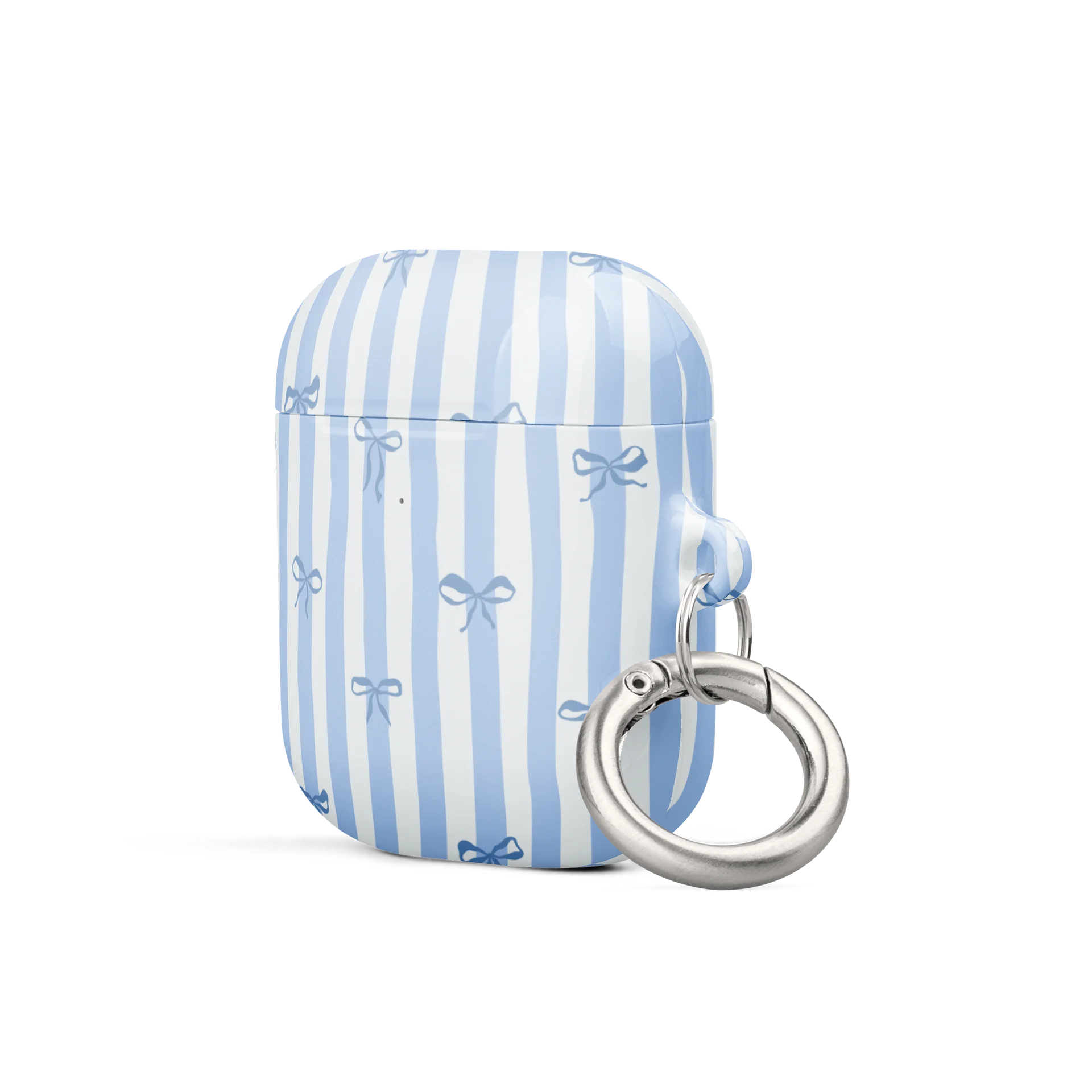 Blue Ribbon Bow Stripes AirPods Case product image (6)