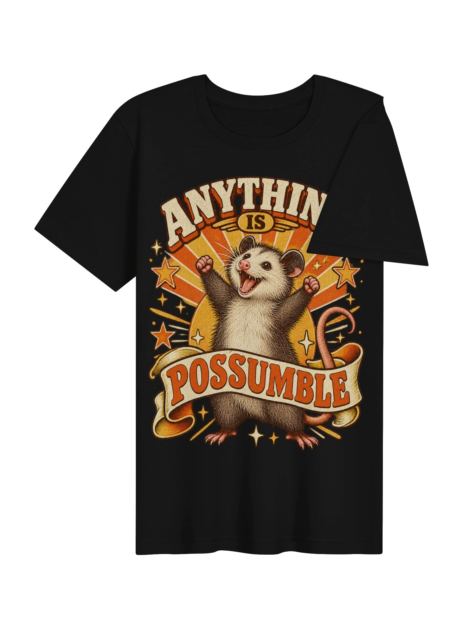 Anything is Possumble — Retro Motivational Possum Graphic Tee product image (4)