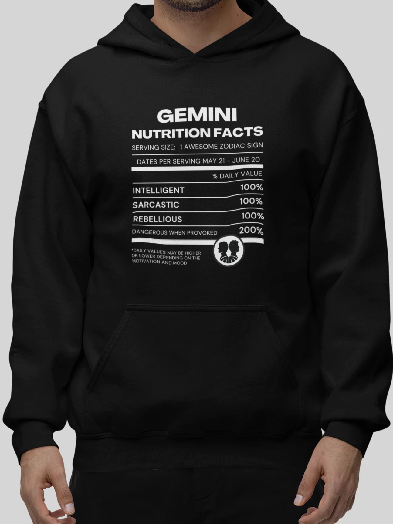 Gemini Nutrition Facts Hoodie product image (1)