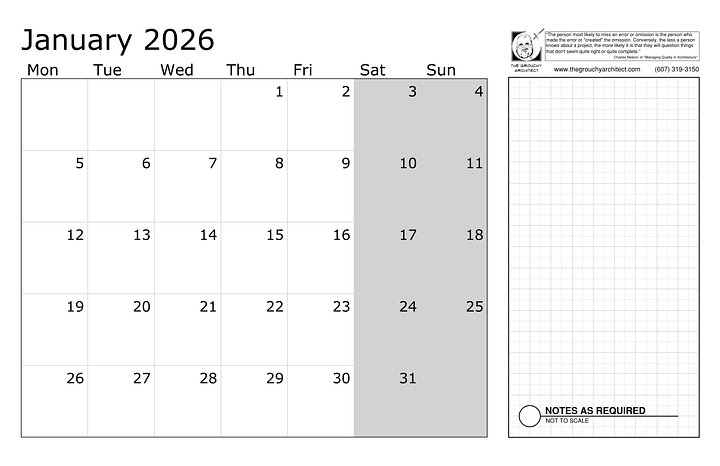 2026 calendar, large size, FREE via email (or $7 here) product image (1)