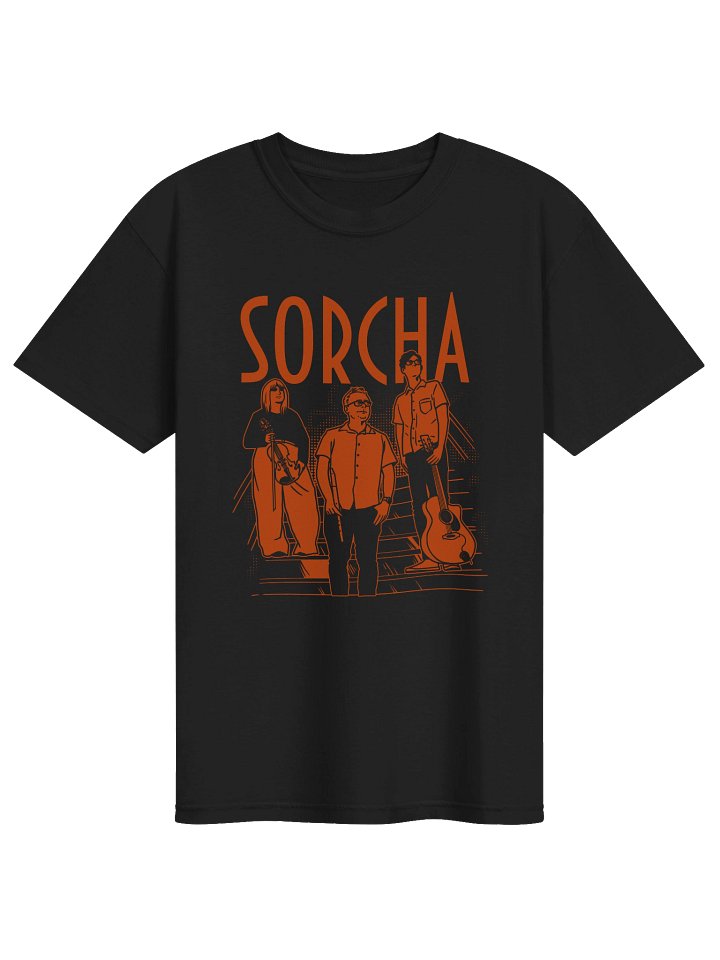 Sorcha Premium Black T-Shirt, Orange Coloring product image (1)