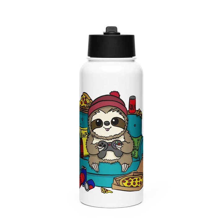 Stainless Steel Water bottle With Straw - Gamer product image (1)