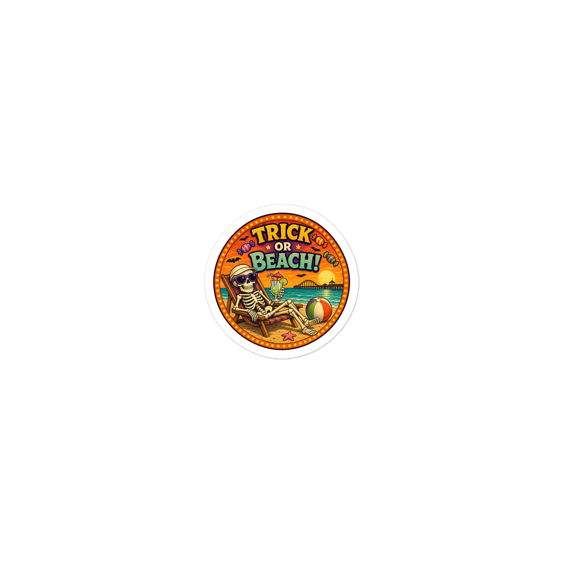 Trick or Beach Halloween Sticker product image (1)