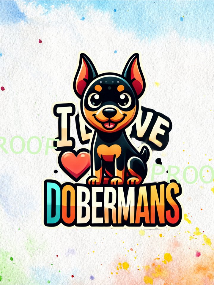 I Love Dobermans – Instant Download Graphic Design product image (1)