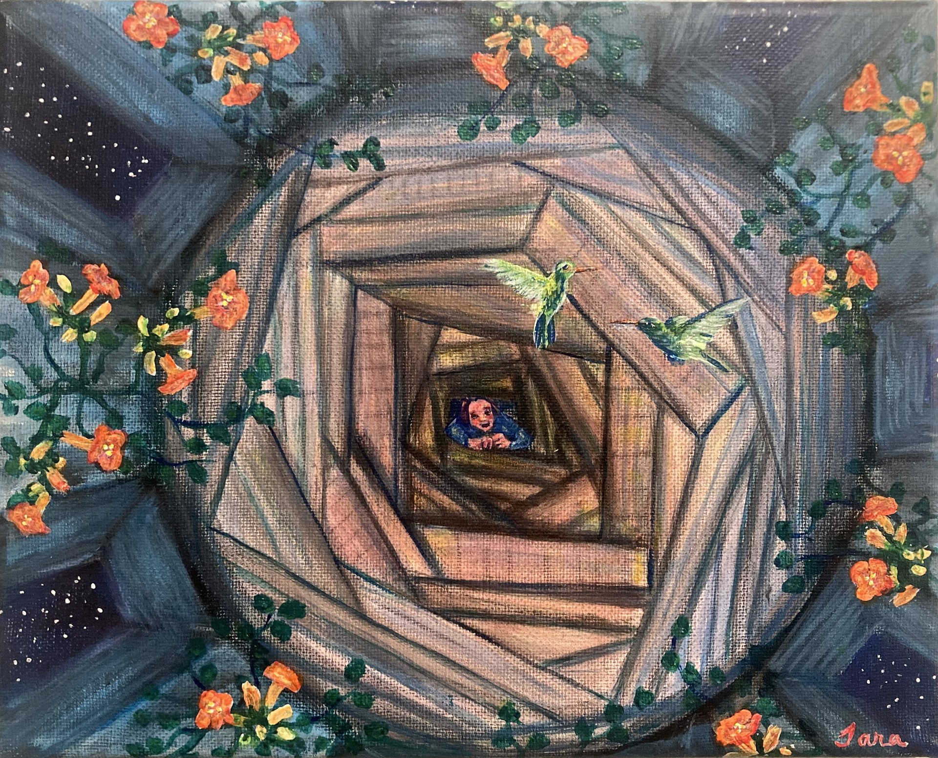 Hummingbirds Passage, Original Acrylic Painting product image (1)
