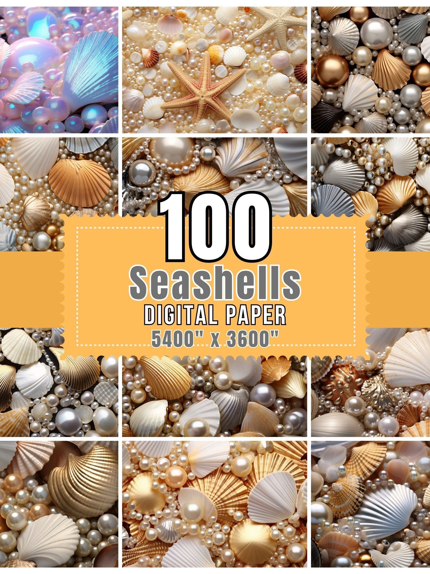 100 Seashell Digital Paper product image (5)