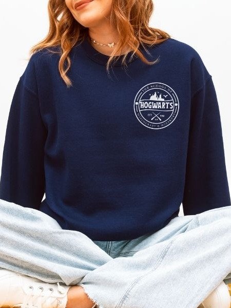 Magical School Badge Cozy Minimalist Fall Sweatshirt product image (2)