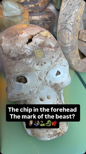 What exactly is the chip in the forehead and why do so many depictions contain this. Could this be what was warned about? #ma...