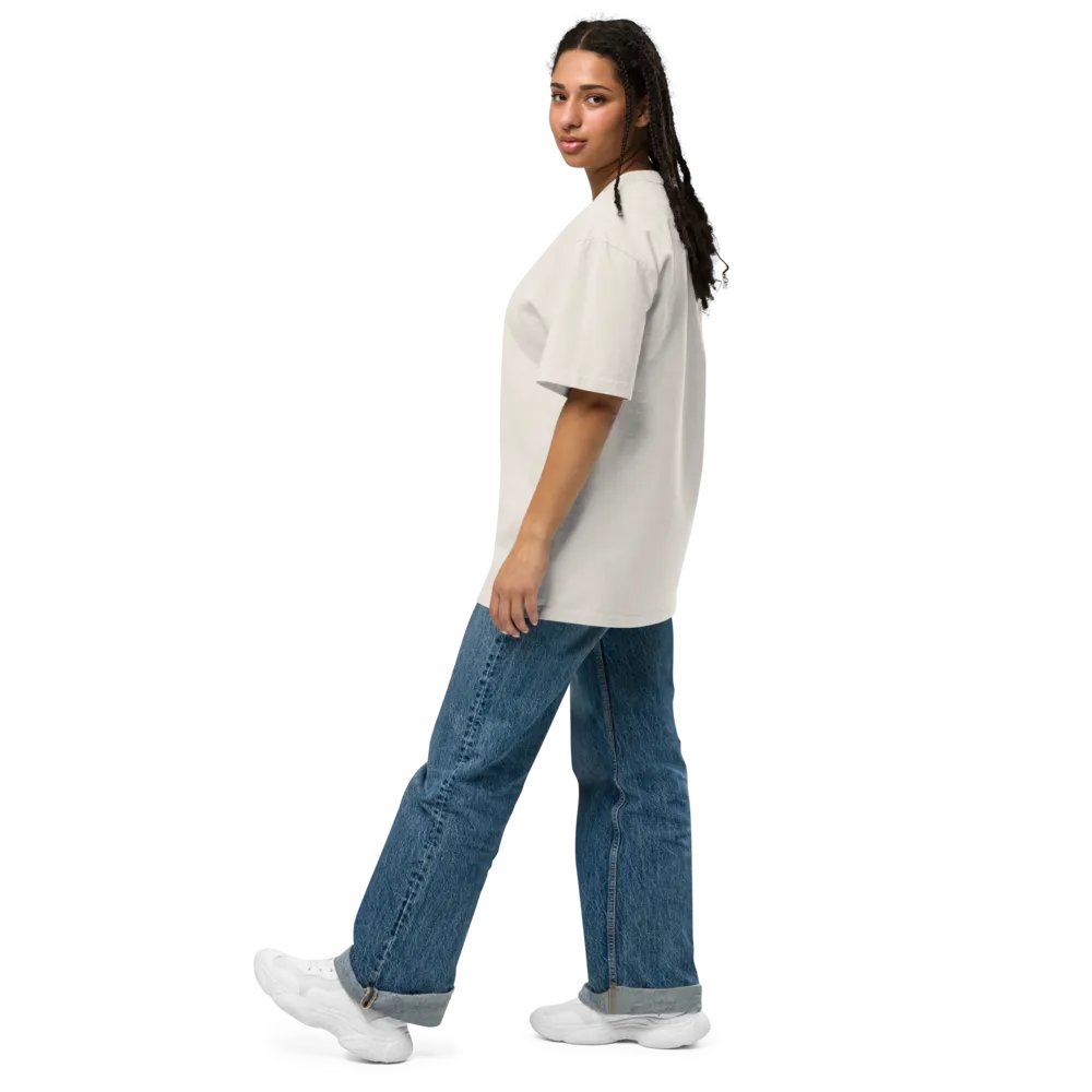 CURRENTLY IN BURNOUT (outline, maroon thread) oversized faded neutral tee product image (4)