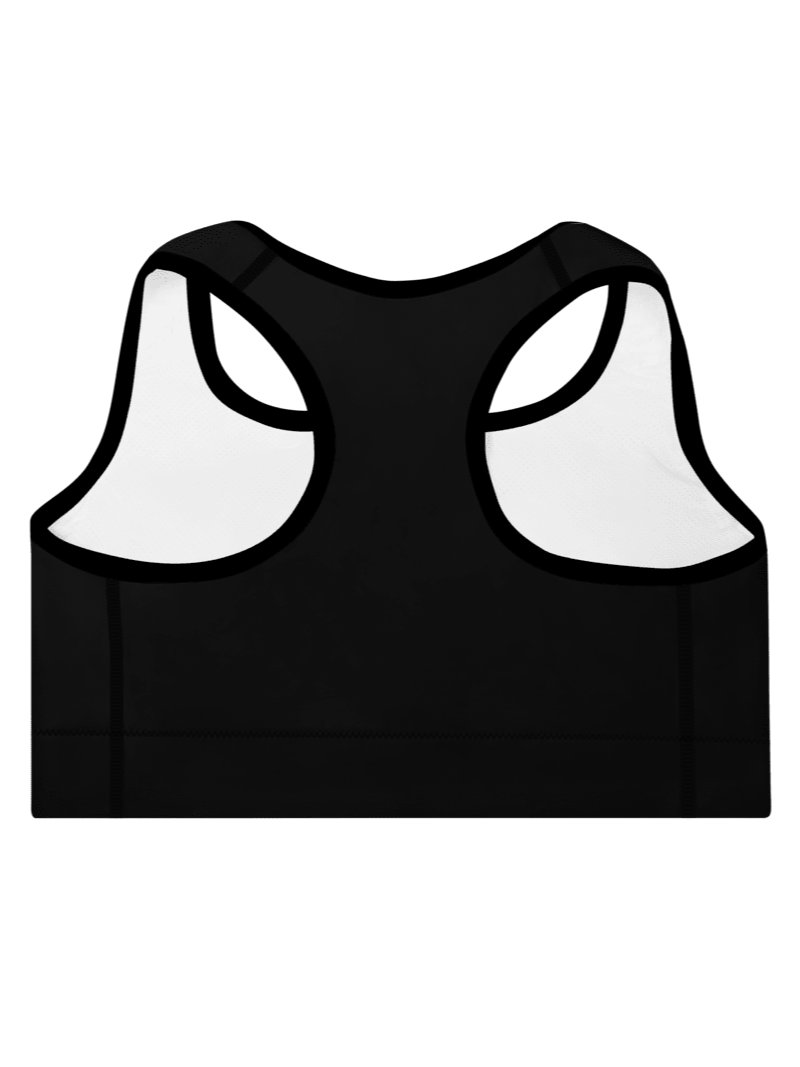 Women's Activewear - Padded Sports Bra Black/White - Printed Gold Logo product image (2)