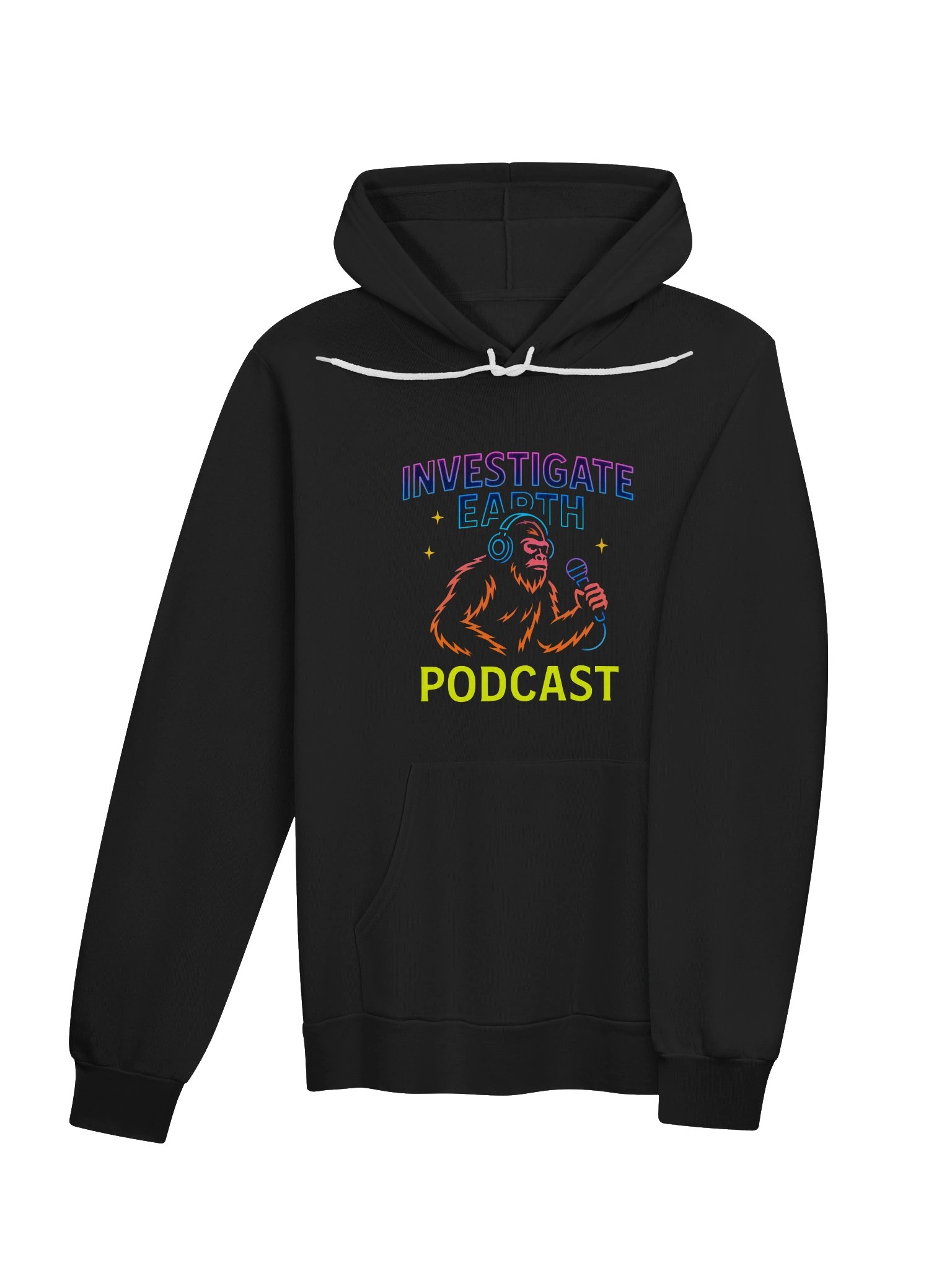 Neon Investigate Earth Bigfoot Podcast Hoodie product image (4)