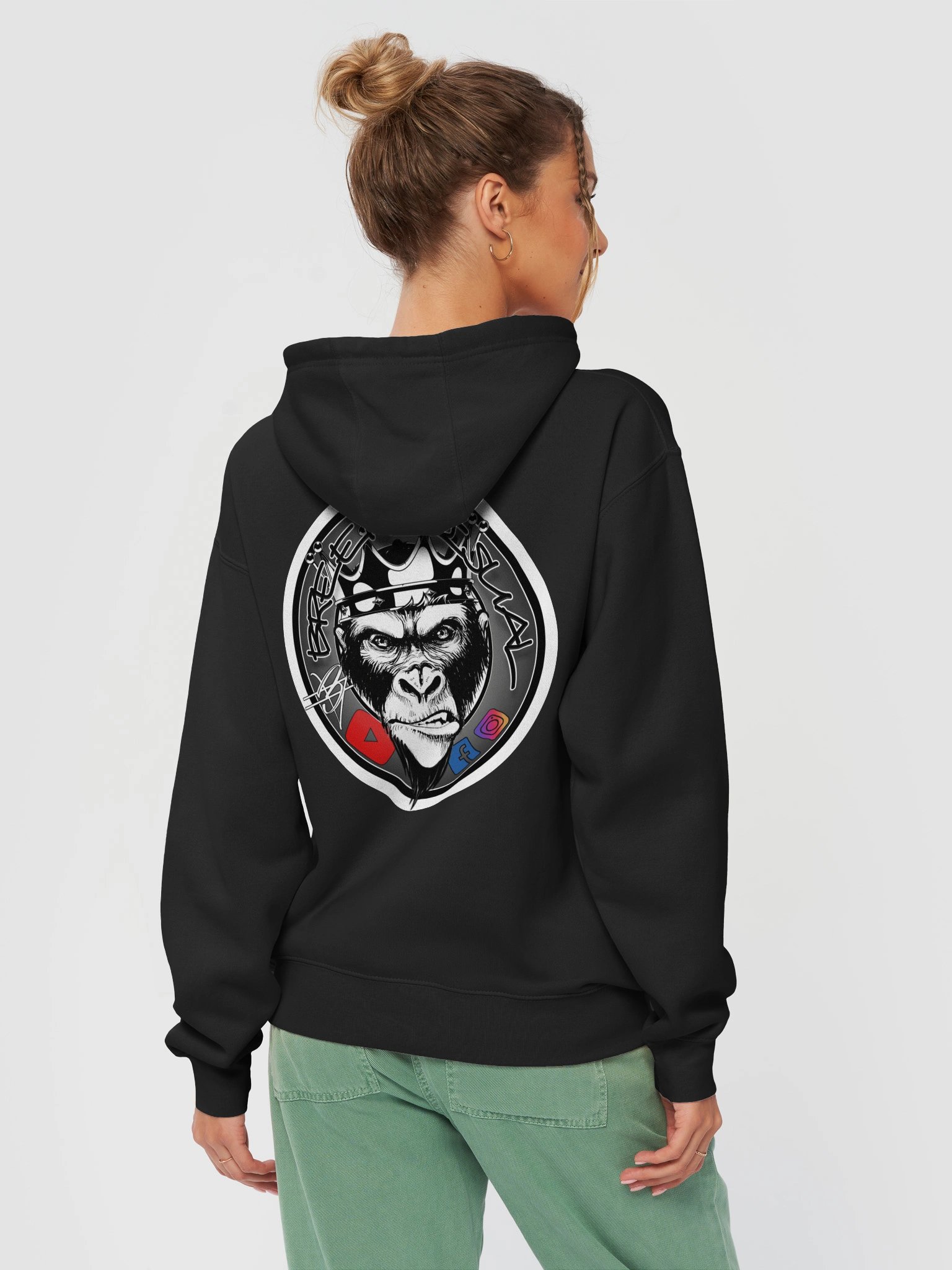 BreenVisual Signature Gorilla Hoodie [white front] product image (22)
