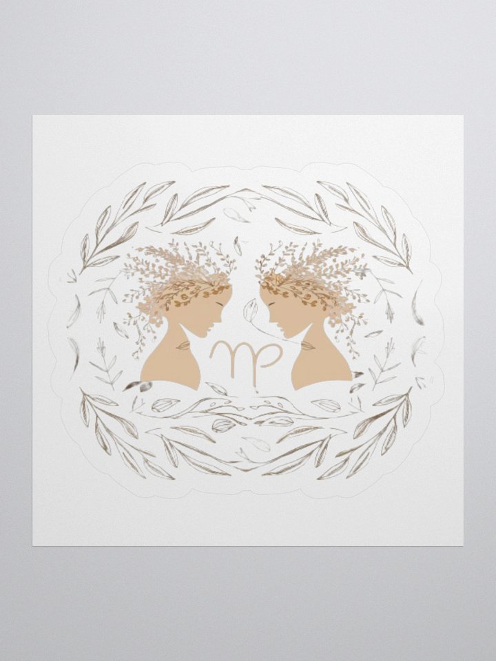 Virgo Zodiac Sticker - Maiden with Wheat & Floral - Durable Vinyl product image (2)