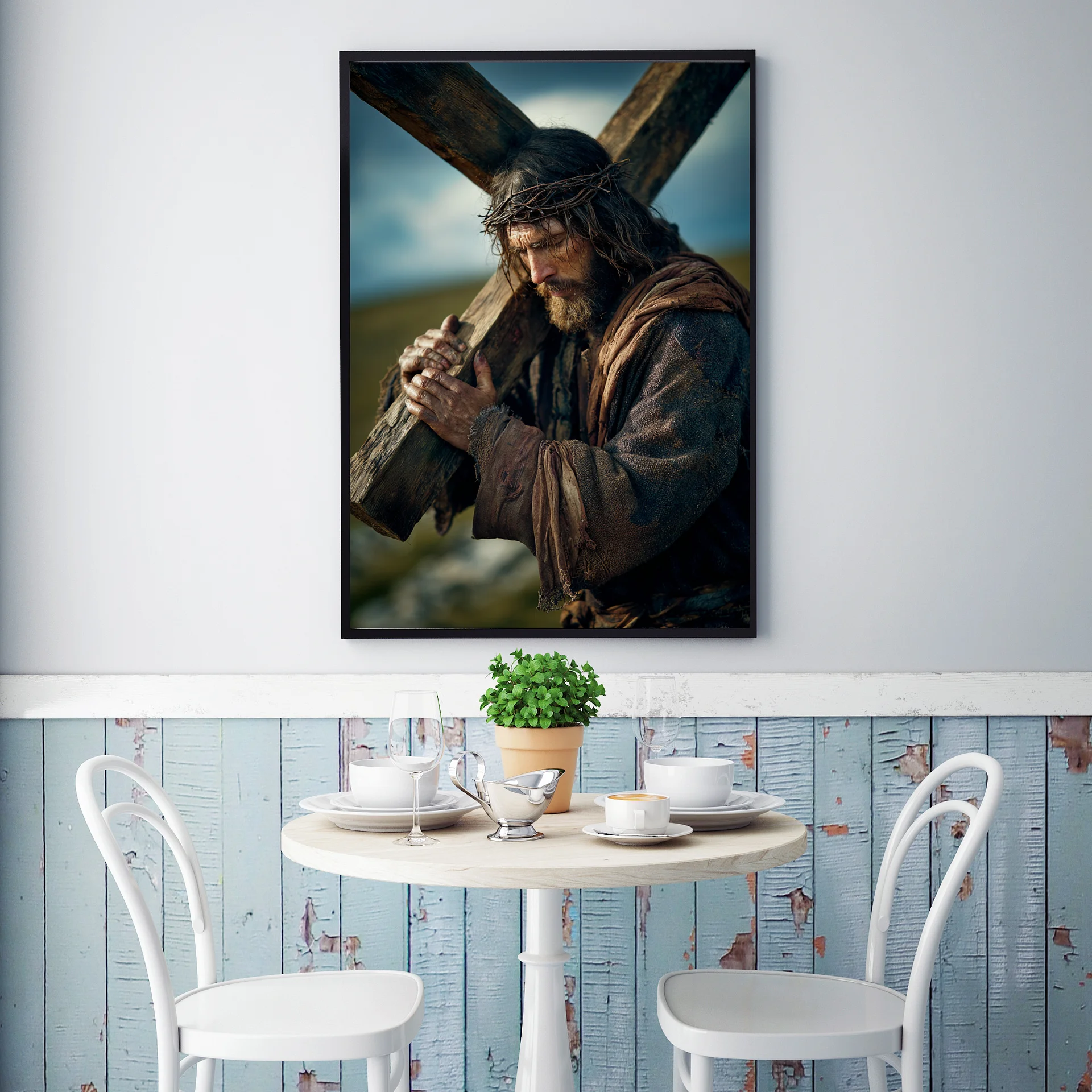 Jesus Carrying the Cross Wall Art | Christian Printable | Crucifixion Decor product image (4)