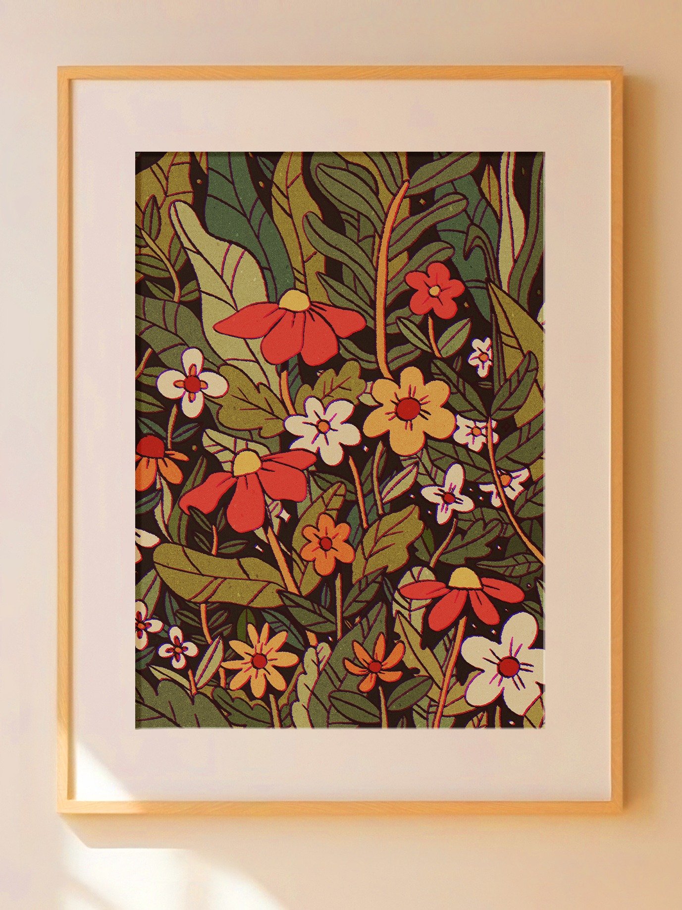 Retro Flowers Print product image (1)