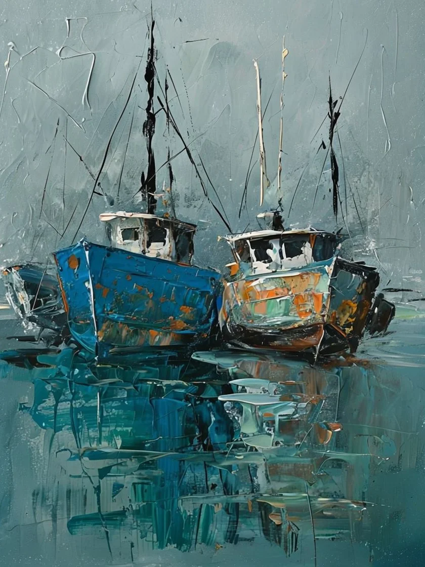 Impressionistic Boats Framed Poster product image (1)